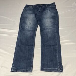 Mugsy Fultons Jeans Men's 38x31 Blue Denim Dark Wash Stretch Straight Leg